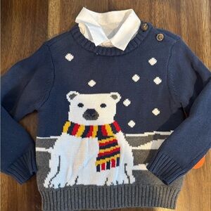 Wonder Nation Navy Sweater with White Collar